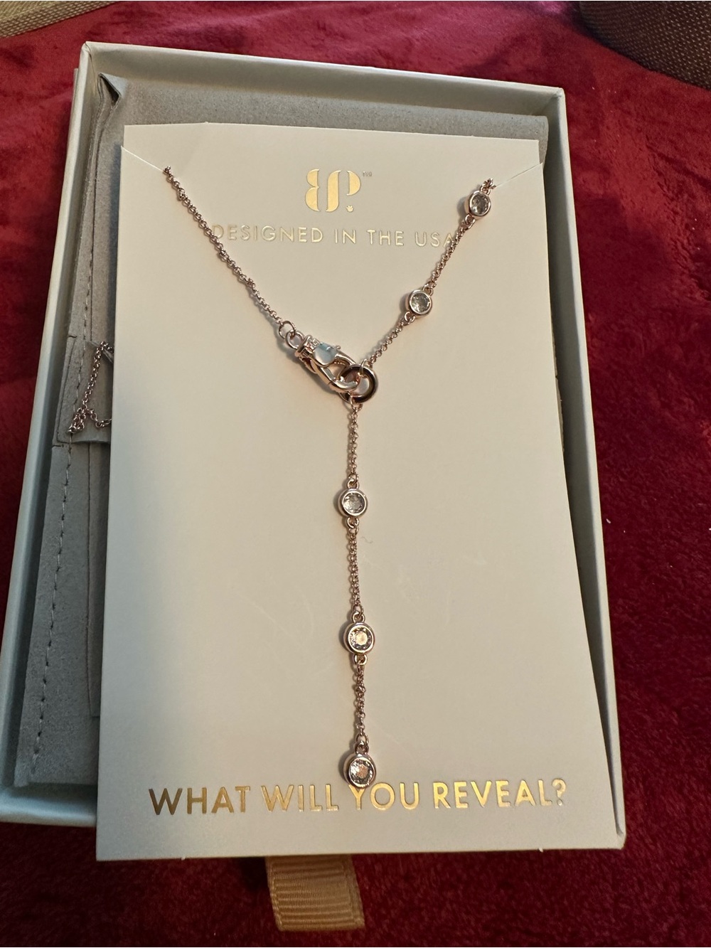 Dainty Rose Gold Drop Necklace with Bezel Cubic Zirconia